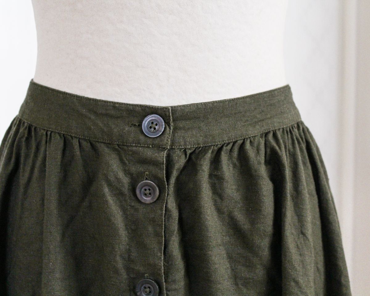 Women's Button-Front Midi Skirt